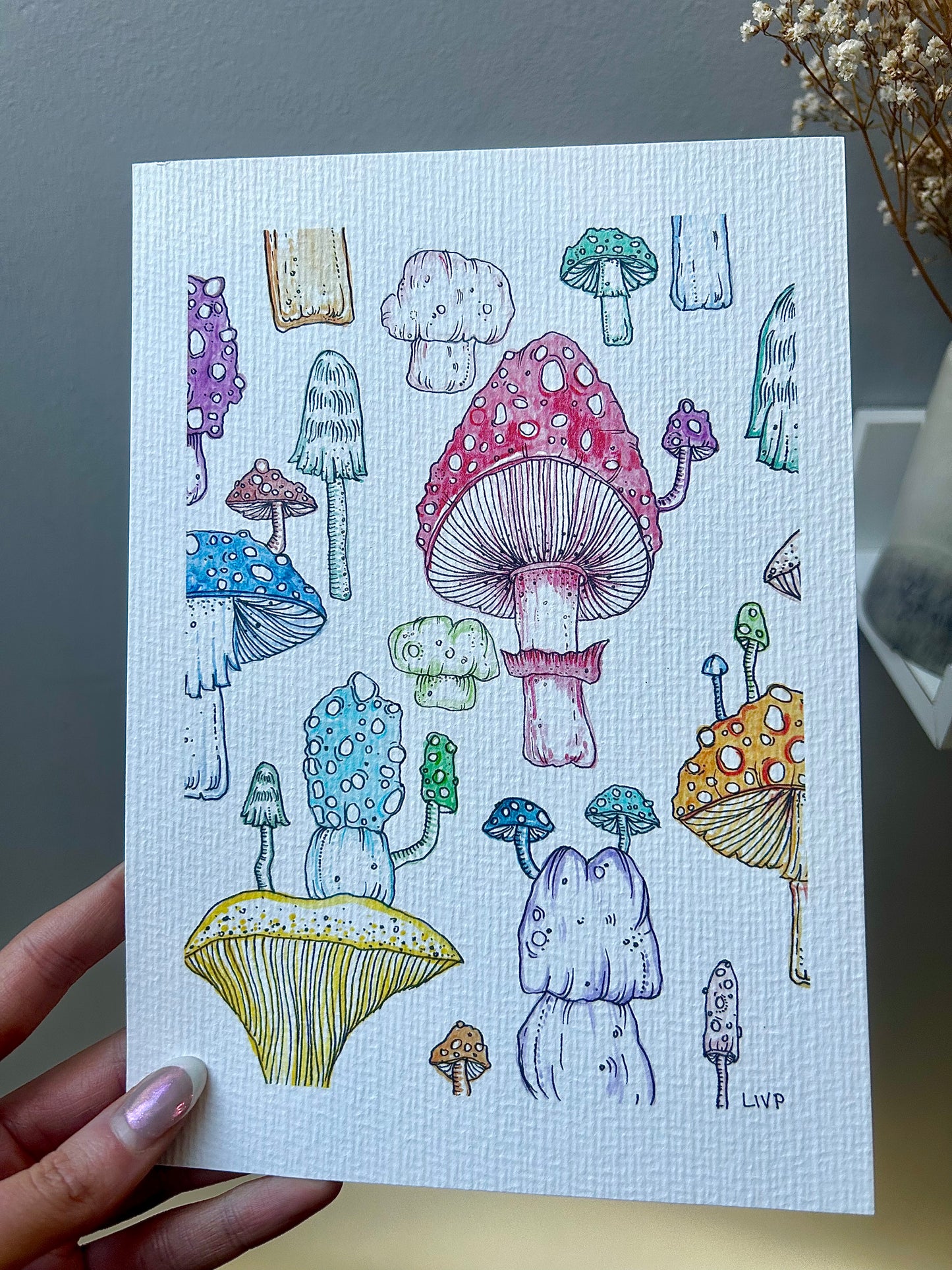 A5 Mushroom Print, Two