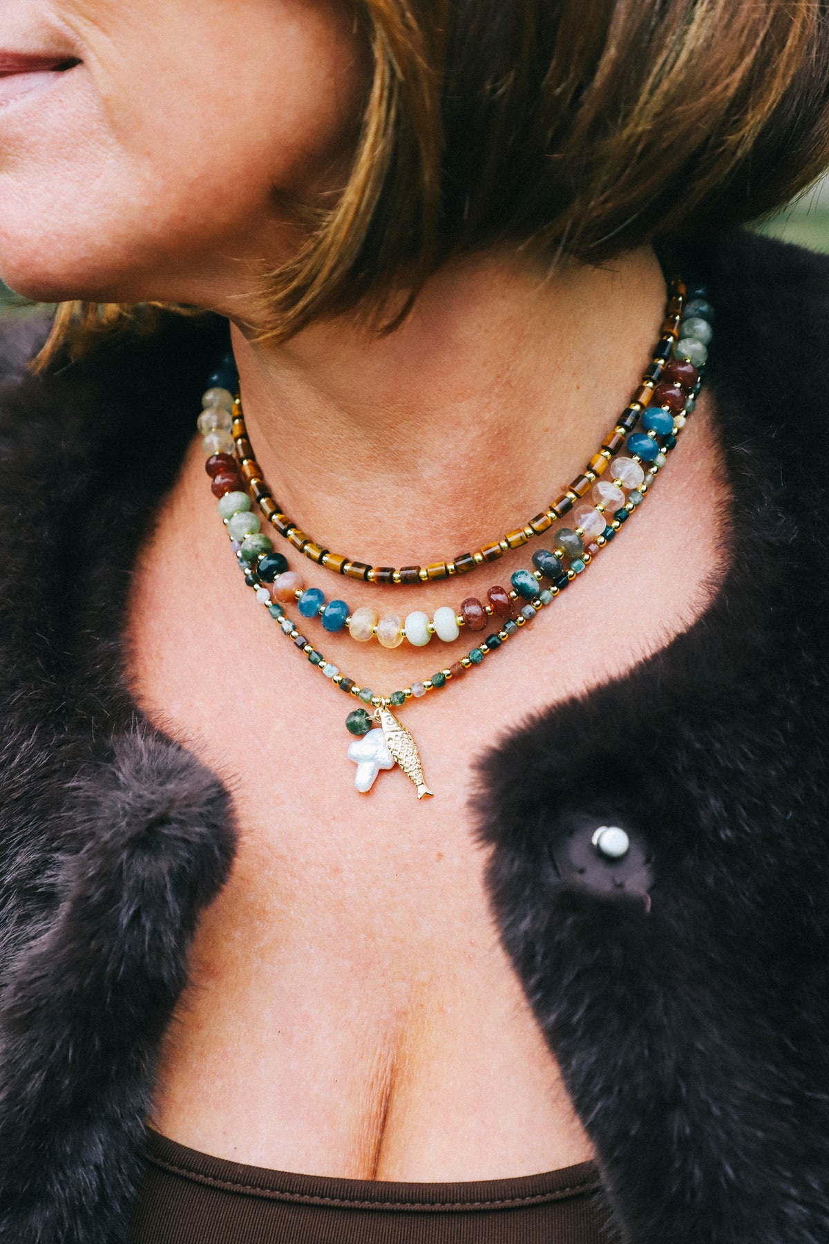 Long Tigers Eye Necklace