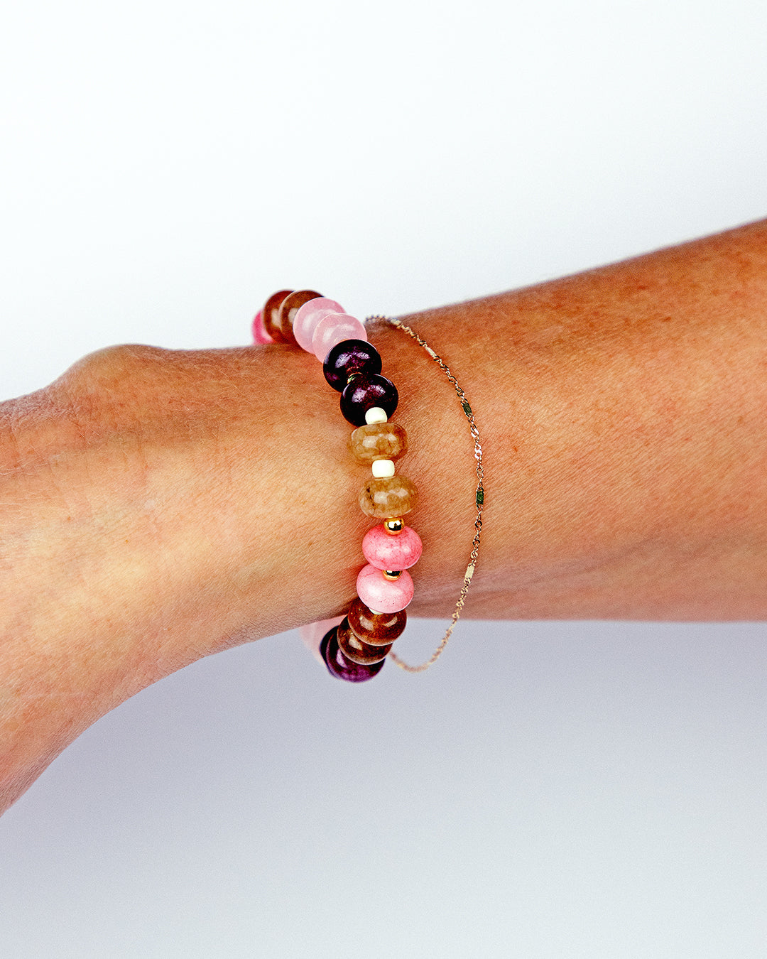 Plum, Pink & Brown Bracelet