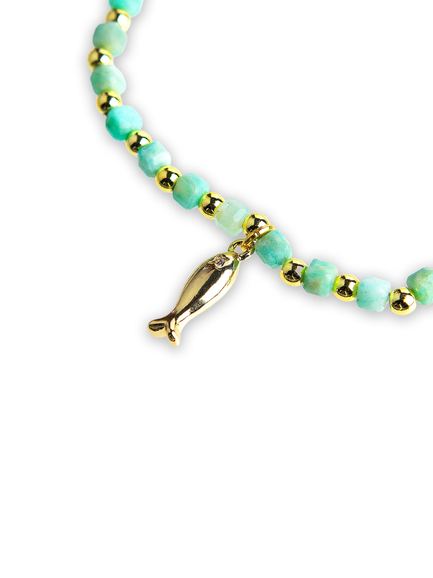 Amazonite Gold Fish bracelet