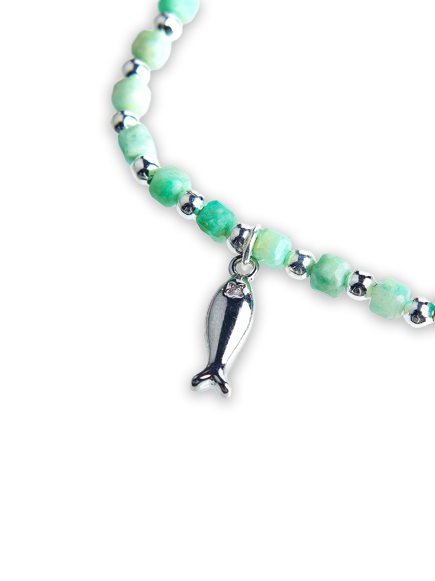 Amazonite Silver Fish bracelet