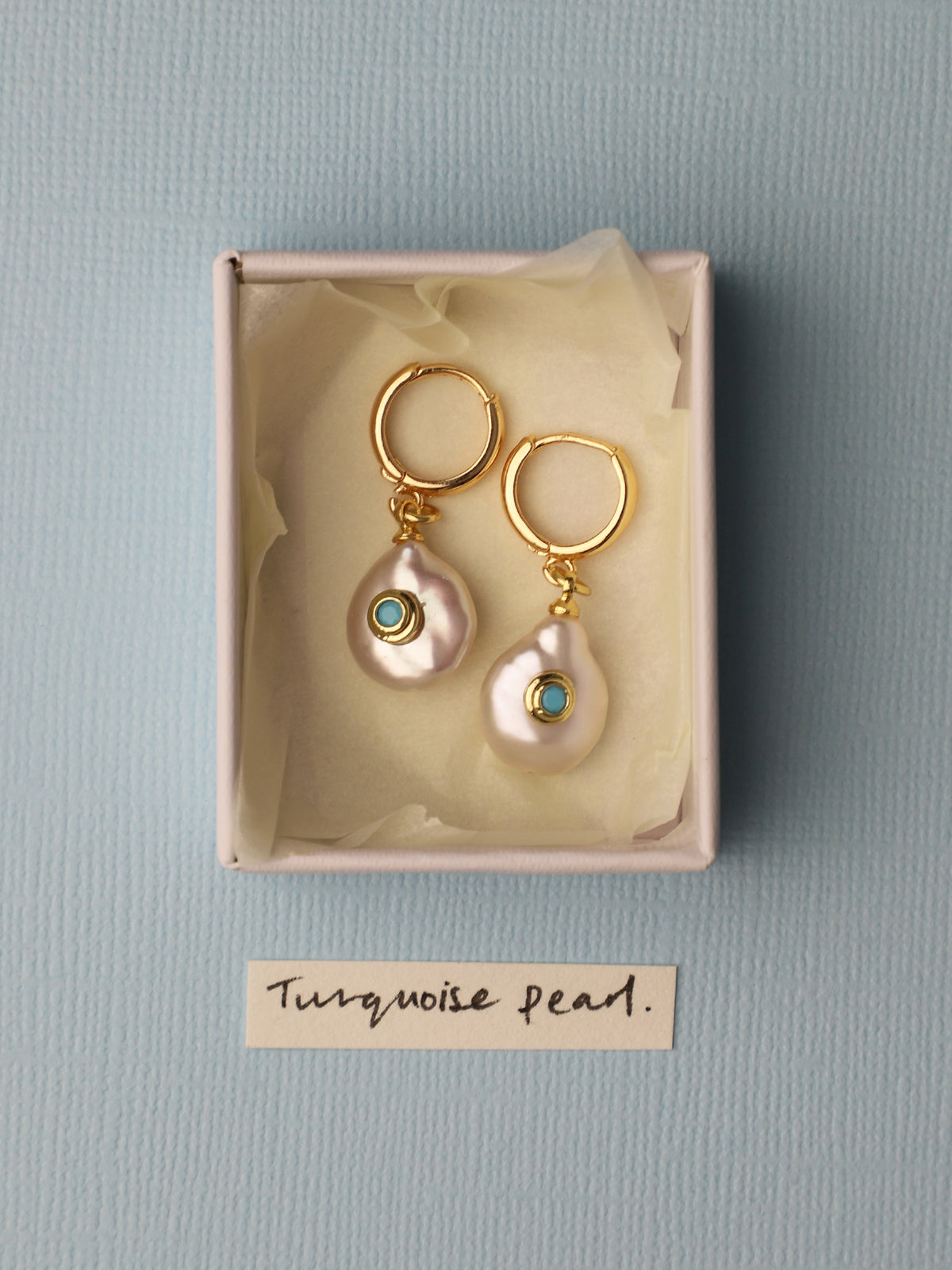 Turquoise Pearl Earrings