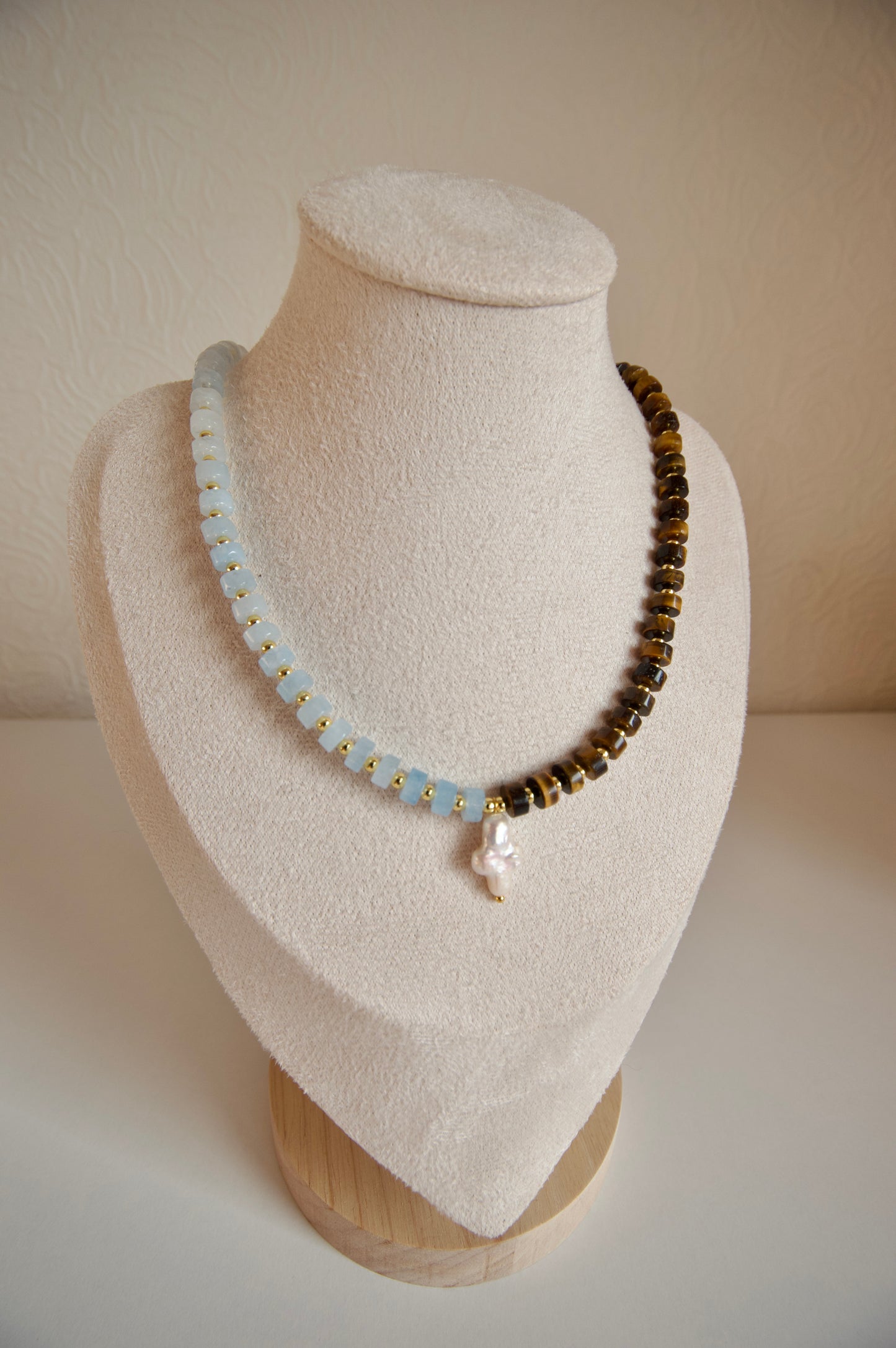 Chalcedony & Tiger Eye Cross