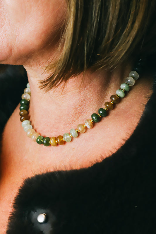 Brown, Green & Citrine Necklace