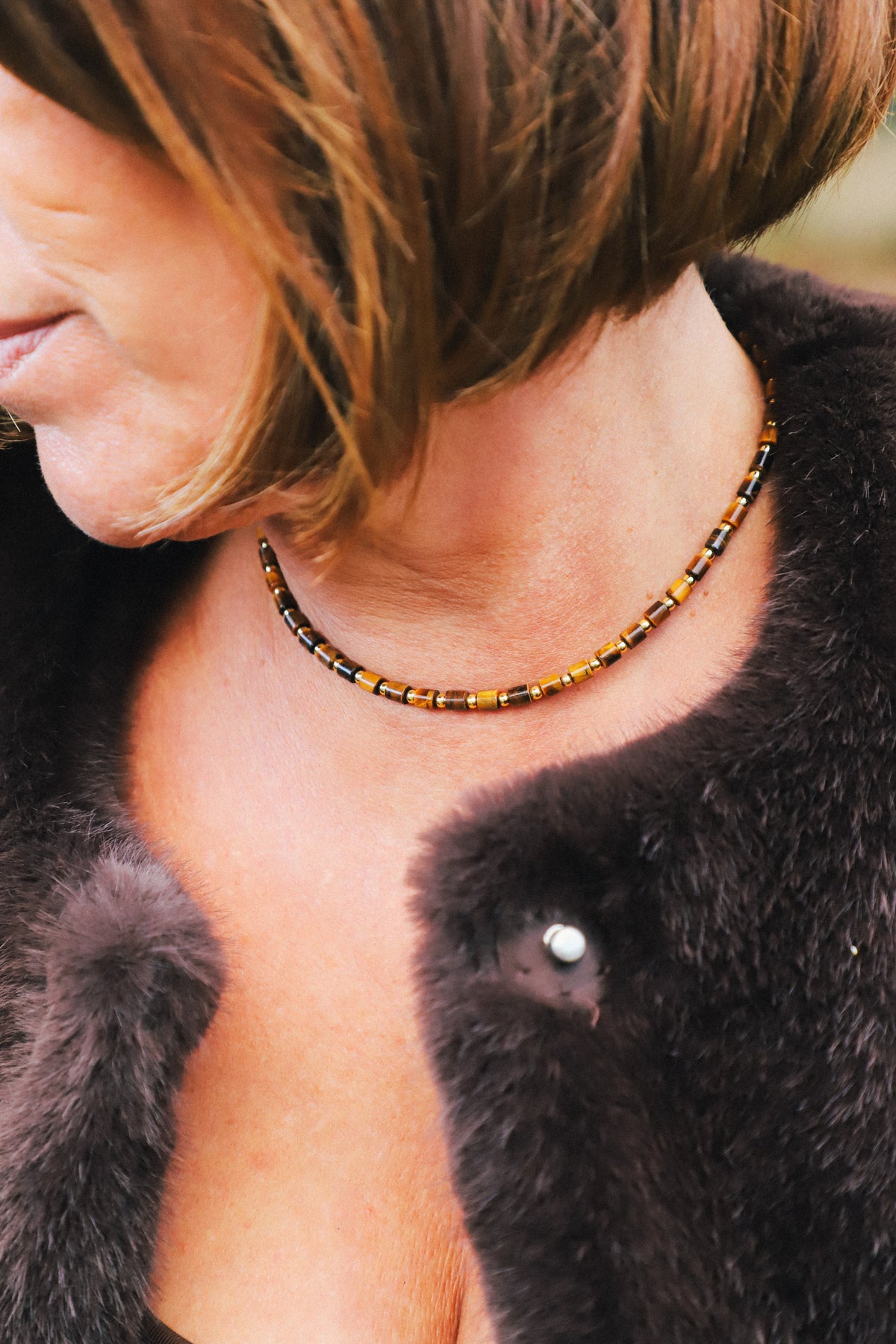 Long Tigers Eye Necklace