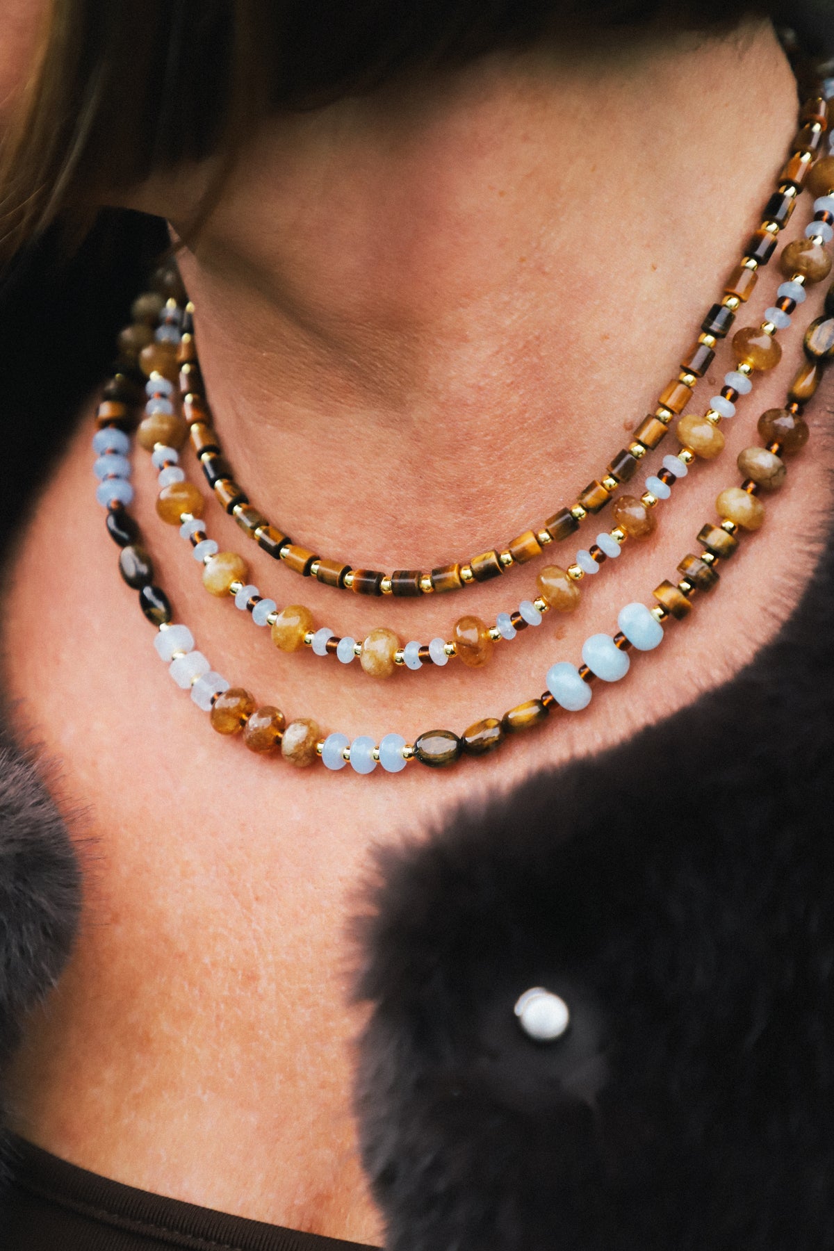 Long Tigers Eye Necklace