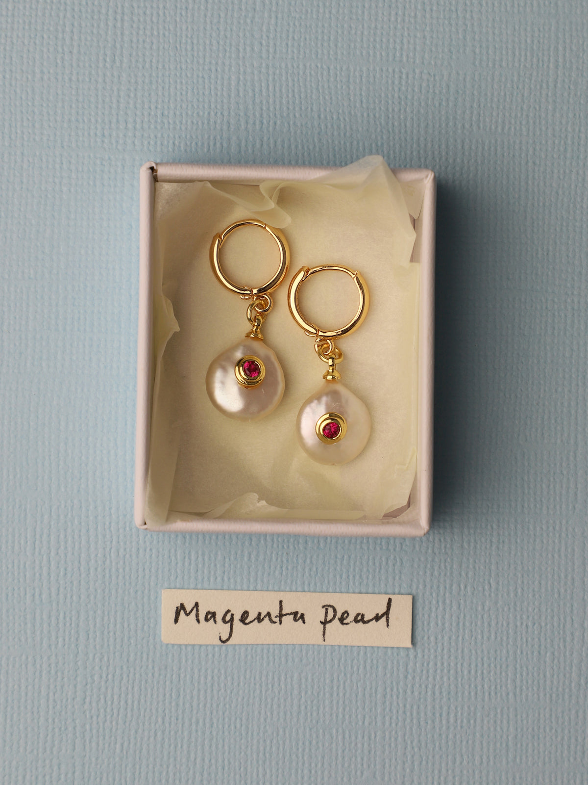 Magenta Pearl Earrings