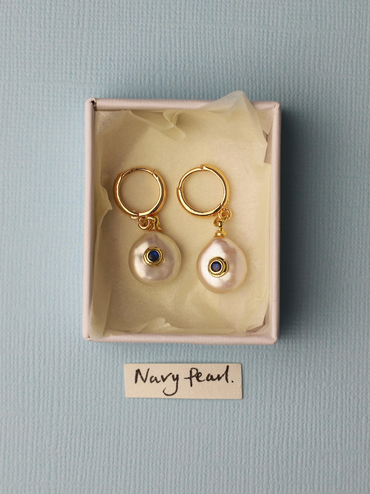 Navy Pearl Earrings