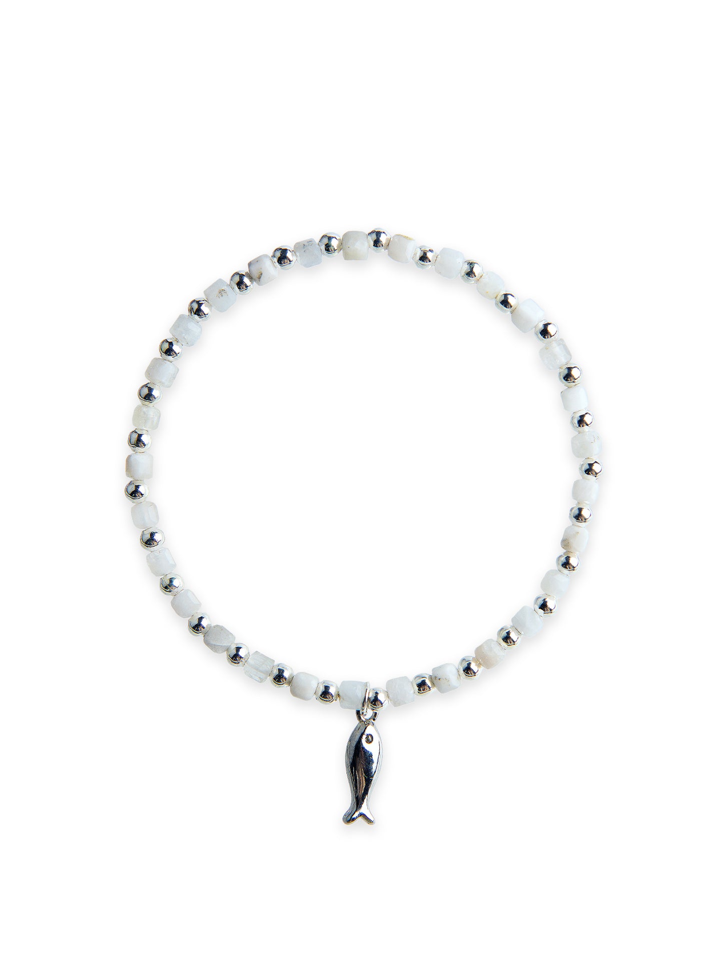 Moonstone Silver Fish bracelet