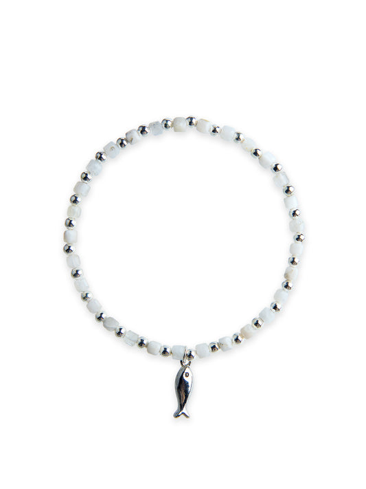 Moonstone Silver Fish bracelet