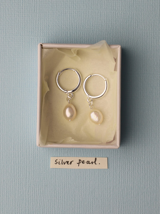 Silver Pearl Earrings