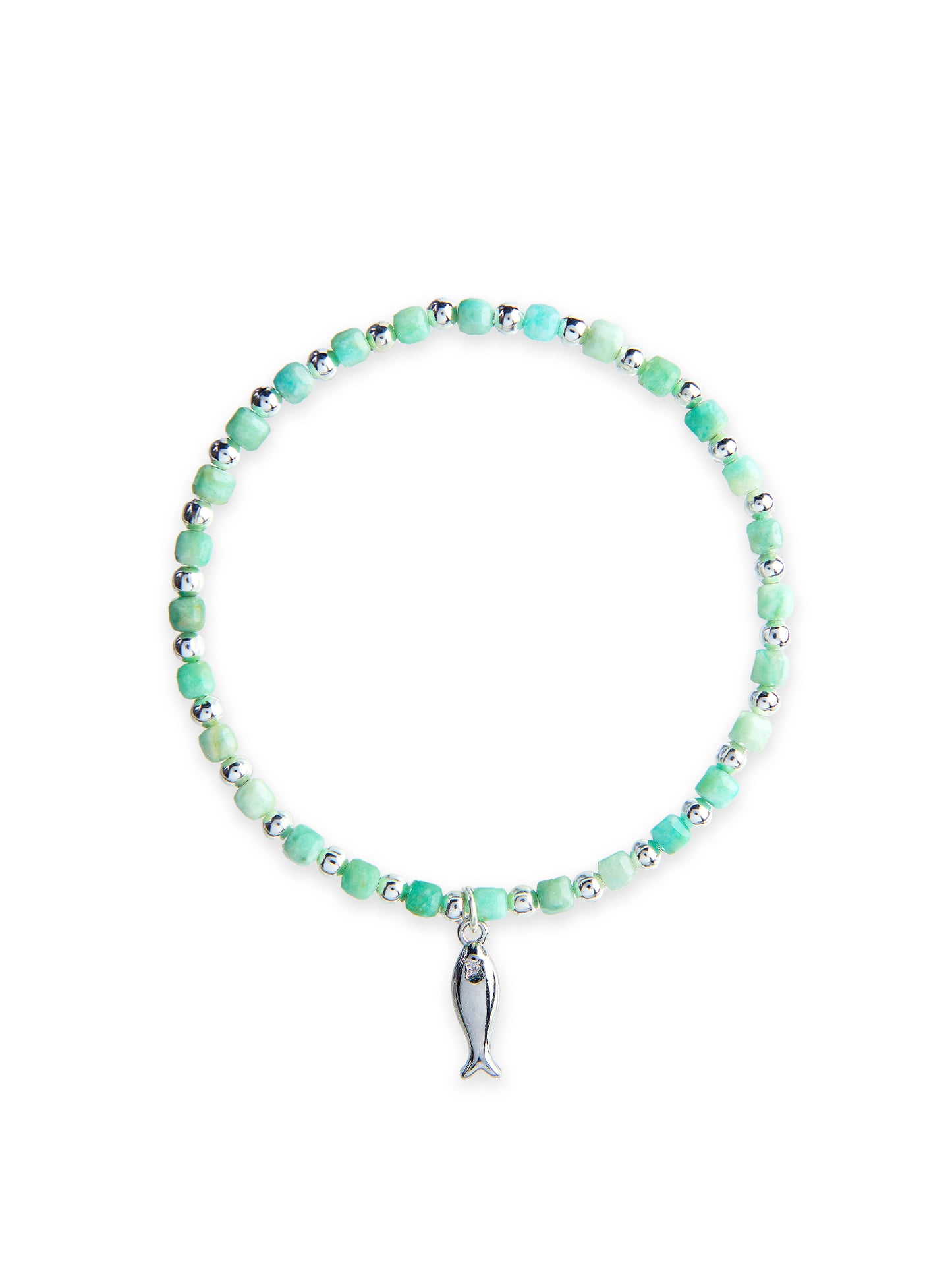 Amazonite Silver Fish bracelet