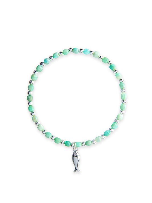 Amazonite Silver Fish bracelet
