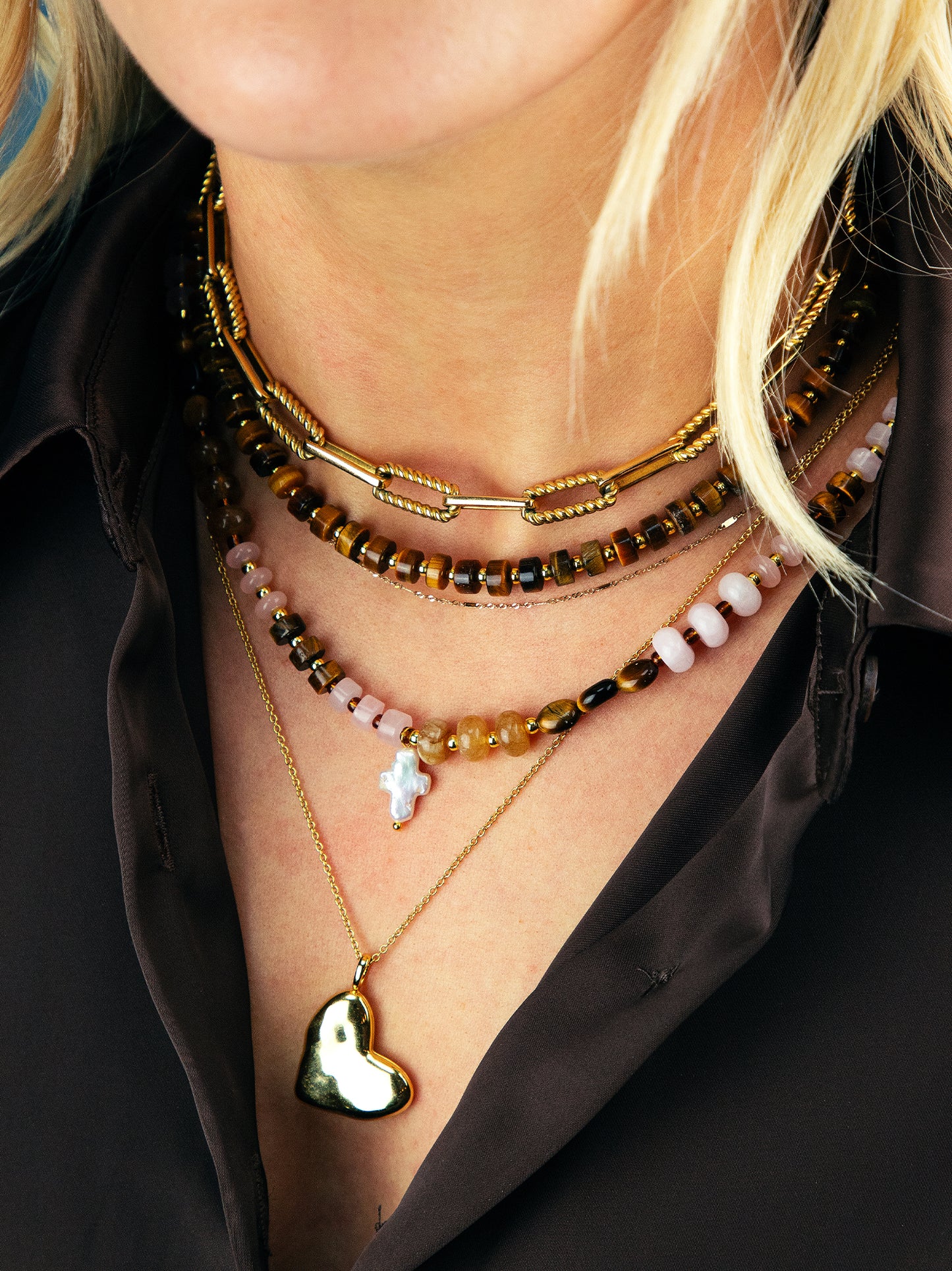 Pink & Brown Combo Cross